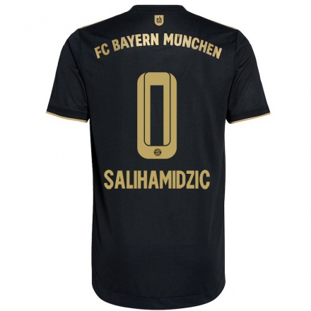 Naisten Jalkapallo Nick Salihamidzic #0 Musta Vieraspaita 2021/22 Lyhythihainen Paita T-paita