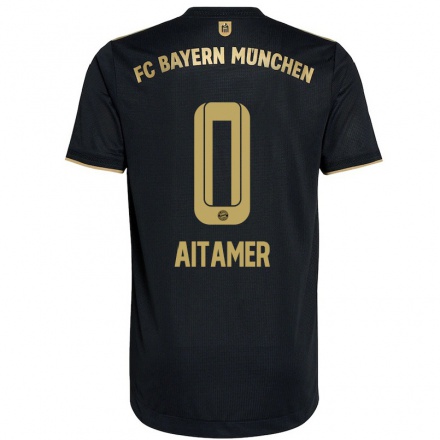 Naisten Jalkapallo Younes Aitamer #0 Musta Vieraspaita 2021/22 Lyhythihainen Paita T-paita