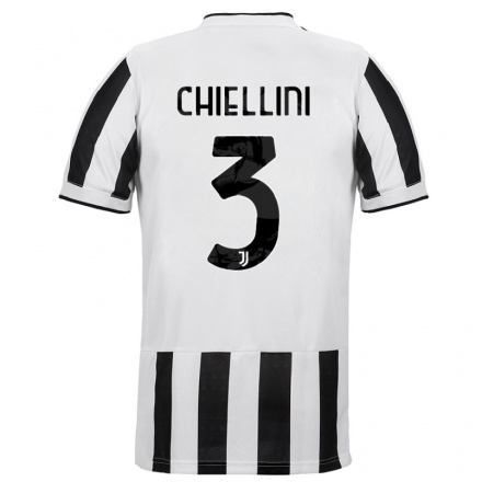 Naisten Jalkapallo Giorgio Chiellini #3 Valkoinen Musta Kotipaita 2021/22 Lyhythihainen Paita T-paita