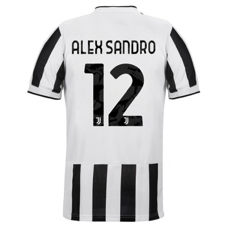 Naisten Jalkapallo Alex Sandro #12 Valkoinen Musta Kotipaita 2021/22 Lyhythihainen Paita T-paita