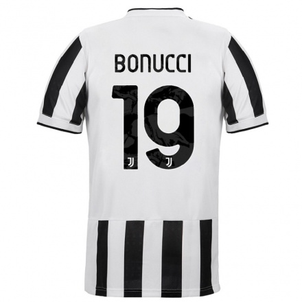 Naisten Jalkapallo Leonardo Bonucci #19 Valkoinen Musta Kotipaita 2021/22 Lyhythihainen Paita T-paita