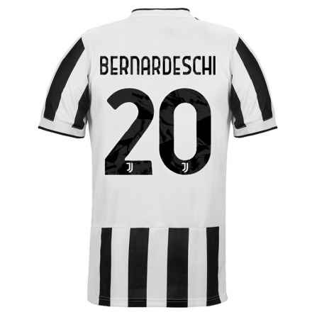 Naisten Jalkapallo Federico Bernardeschi #20 Valkoinen Musta Kotipaita 2021/22 Lyhythihainen Paita T-paita