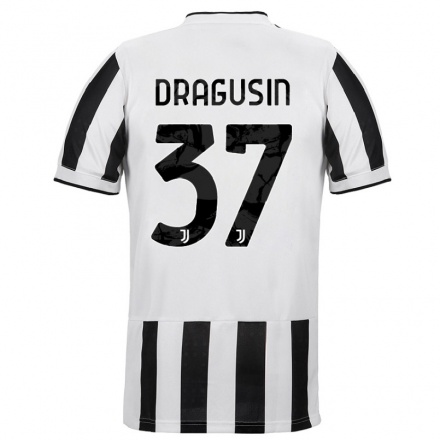 Naisten Jalkapallo Radu Dragusin #37 Valkoinen Musta Kotipaita 2021/22 Lyhythihainen Paita T-paita
