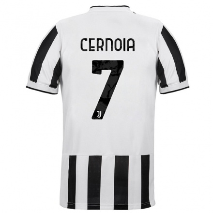 Naisten Jalkapallo Valentina Cernoia #7 Valkoinen Musta Kotipaita 2021/22 Lyhythihainen Paita T-paita