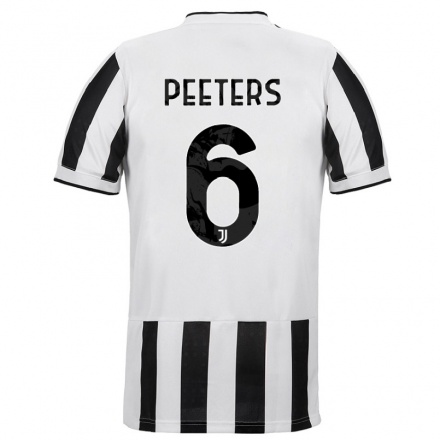 Naisten Jalkapallo Daouda Peeters #6 Valkoinen Musta Kotipaita 2021/22 Lyhythihainen Paita T-paita