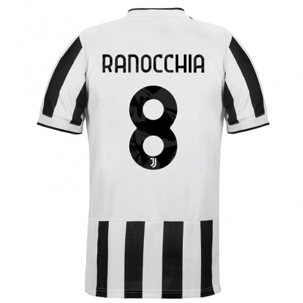 Naisten Jalkapallo Filippo Ranocchia #8 Valkoinen Musta Kotipaita 2021/22 Lyhythihainen Paita T-paita