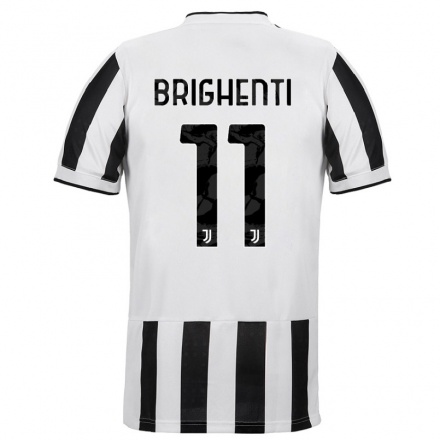 Naisten Jalkapallo Andrea Brighenti #11 Valkoinen Musta Kotipaita 2021/22 Lyhythihainen Paita T-paita