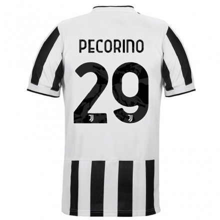 Naisten Jalkapallo Emanuele Pecorino #29 Valkoinen Musta Kotipaita 2021/22 Lyhythihainen Paita T-paita