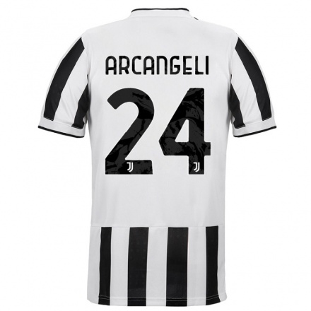 Naisten Jalkapallo Nicole Arcangeli #24 Valkoinen Musta Kotipaita 2021/22 Lyhythihainen Paita T-paita