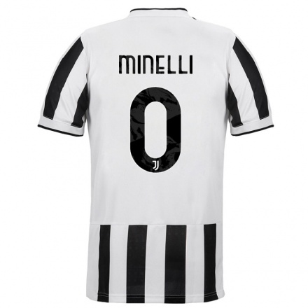 Naisten Jalkapallo Alessandro Minelli #0 Valkoinen Musta Kotipaita 2021/22 Lyhythihainen Paita T-paita