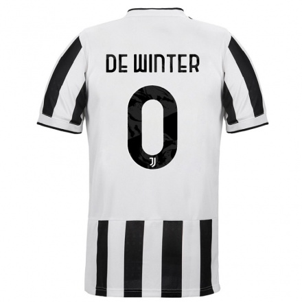 Naisten Jalkapallo Koni De Winter #0 Valkoinen Musta Kotipaita 2021/22 Lyhythihainen Paita T-paita