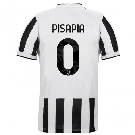Naisten Jalkapallo Luciano Pisapia #0 Valkoinen Musta Kotipaita 2021/22 Lyhythihainen Paita T-paita