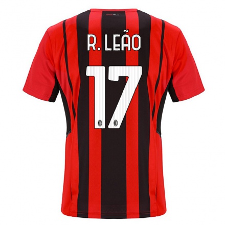Naisten Jalkapallo Rafael Leao #17 Punamusta Kotipaita 2021/22 Lyhythihainen Paita T-paita