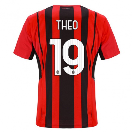 Naisten Jalkapallo Theo Hernandez #19 Punamusta Kotipaita 2021/22 Lyhythihainen Paita T-paita