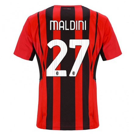Naisten Jalkapallo Daniel Maldini #27 Punamusta Kotipaita 2021/22 Lyhythihainen Paita T-paita