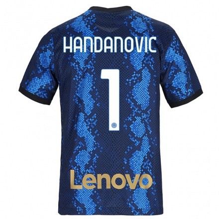 Naisten Jalkapallo Samir Handanovic #1 Tummansininen Kotipaita 2021/22 Lyhythihainen Paita T-paita
