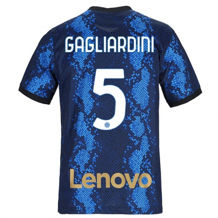 Naisten Jalkapallo Roberto Gagliardini #5 Tummansininen Kotipaita 2021/22 Lyhythihainen Paita T-paita
