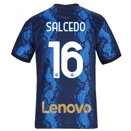 Naisten Jalkapallo Eddie Salcedo #16 Tummansininen Kotipaita 2021/22 Lyhythihainen Paita T-paita