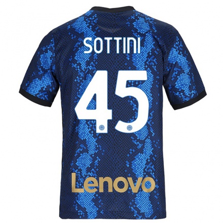 Naisten Jalkapallo Edoardo Sottini #45 Tummansininen Kotipaita 2021/22 Lyhythihainen Paita T-paita