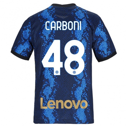 Naisten Jalkapallo Franco Carboni #48 Tummansininen Kotipaita 2021/22 Lyhythihainen Paita T-paita