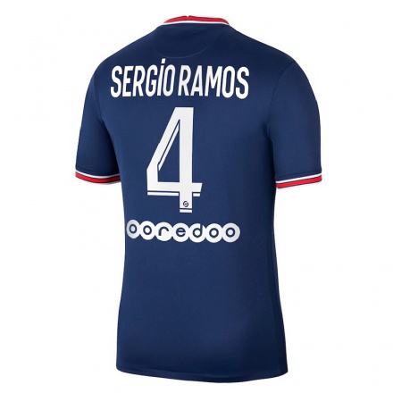 Naisten Jalkapallo Sergio Ramos #4 Tummansininen Kotipaita 2021/22 Lyhythihainen Paita T-paita