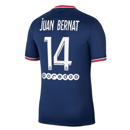 Naisten Jalkapallo Juan Bernat #14 Tummansininen Kotipaita 2021/22 Lyhythihainen Paita T-paita