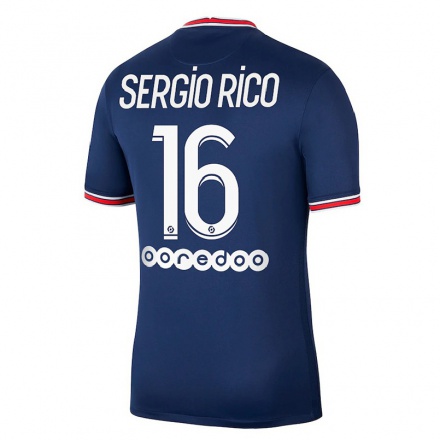 Naisten Jalkapallo Sergio Rico #16 Tummansininen Kotipaita 2021/22 Lyhythihainen Paita T-paita