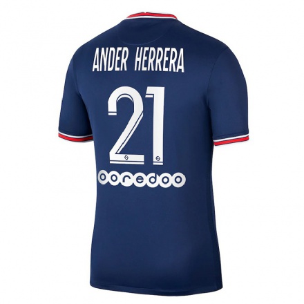 Naisten Jalkapallo Ander Herrera #21 Tummansininen Kotipaita 2021/22 Lyhythihainen Paita T-paita