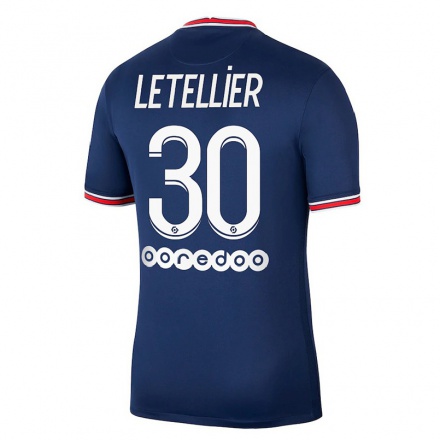 Naisten Jalkapallo Alexandre Letellier #30 Tummansininen Kotipaita 2021/22 Lyhythihainen Paita T-paita