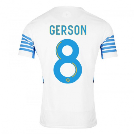 Naisten Jalkapallo Gerson #8 Valkoinen Kotipaita 2021/22 Lyhythihainen Paita T-paita