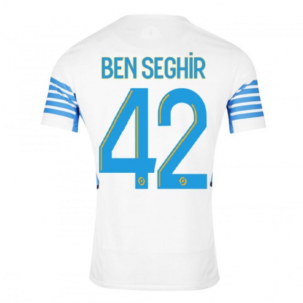 Naisten Jalkapallo Salim Ben Seghir #42 Valkoinen Kotipaita 2021/22 Lyhythihainen Paita T-paita
