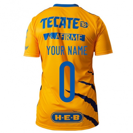 Naisten Jalkapallo Sinun Nimesi #0 Keltainen Kotipaita 2021/22 Lyhythihainen Paita T-paita