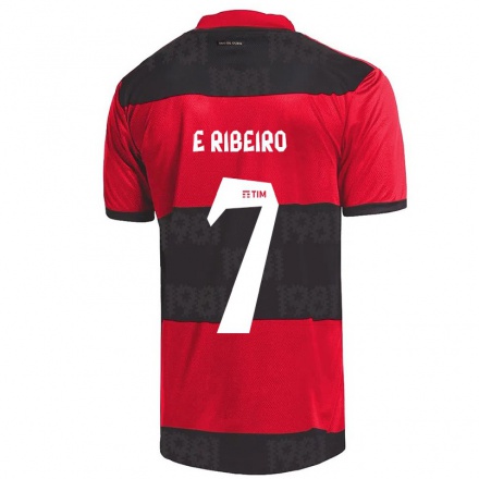 Naisten Jalkapallo Everton Ribeiro #7 Punamusta Kotipaita 2021/22 Lyhythihainen Paita T-paita