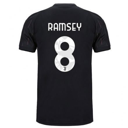 Naisten Jalkapallo Aaron Ramsey #8 Musta Vieraspaita 2021/22 Lyhythihainen Paita T-paita