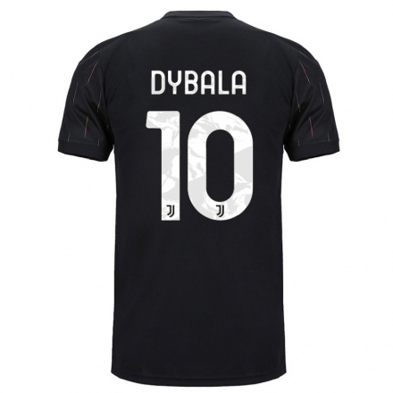 Naisten Jalkapallo Paulo Dybala #10 Musta Vieraspaita 2021/22 Lyhythihainen Paita T-paita