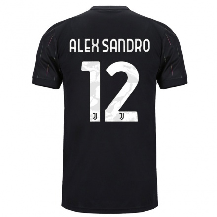 Naisten Jalkapallo Alex Sandro #12 Musta Vieraspaita 2021/22 Lyhythihainen Paita T-paita