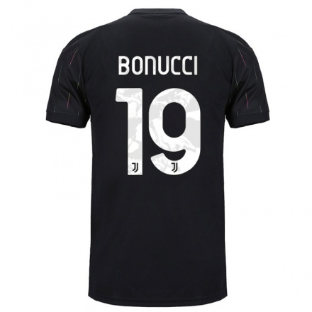 Naisten Jalkapallo Leonardo Bonucci #19 Musta Vieraspaita 2021/22 Lyhythihainen Paita T-paita