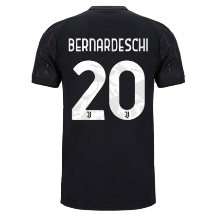 Naisten Jalkapallo Federico Bernardeschi #20 Musta Vieraspaita 2021/22 Lyhythihainen Paita T-paita