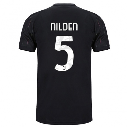 Naisten Jalkapallo Amanda Nilden #5 Musta Vieraspaita 2021/22 Lyhythihainen Paita T-paita
