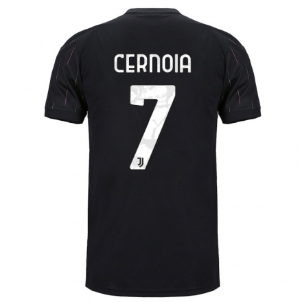 Naisten Jalkapallo Valentina Cernoia #7 Musta Vieraspaita 2021/22 Lyhythihainen Paita T-paita