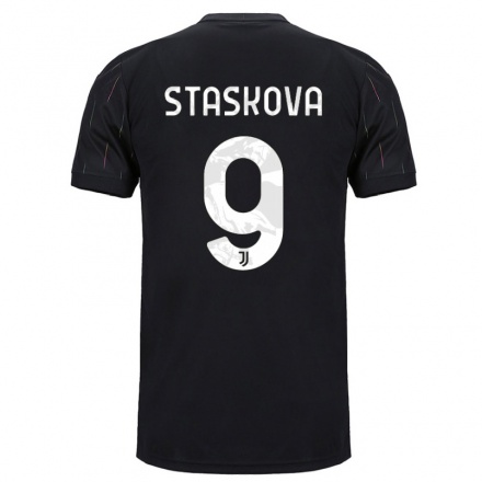 Naisten Jalkapallo Andrea Staskova #9 Musta Vieraspaita 2021/22 Lyhythihainen Paita T-paita