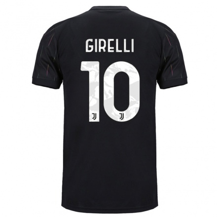 Naisten Jalkapallo Cristiana Girelli #10 Musta Vieraspaita 2021/22 Lyhythihainen Paita T-paita