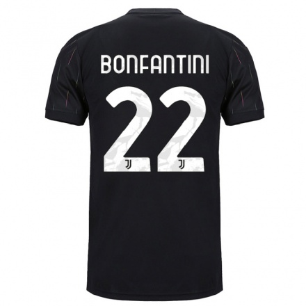 Naisten Jalkapallo Agnese Bonfantini #22 Musta Vieraspaita 2021/22 Lyhythihainen Paita T-paita