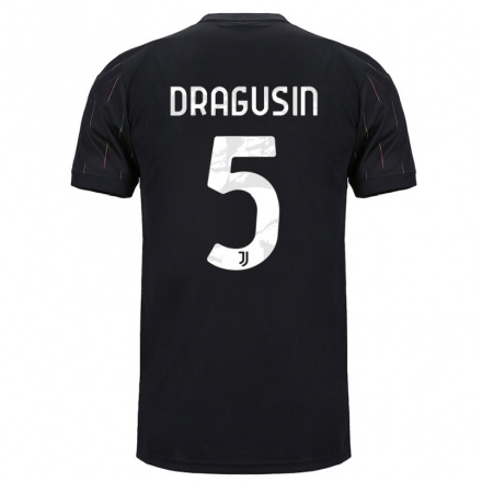 Naisten Jalkapallo Radu Dragusin #5 Musta Vieraspaita 2021/22 Lyhythihainen Paita T-paita