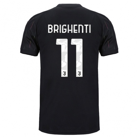 Naisten Jalkapallo Andrea Brighenti #11 Musta Vieraspaita 2021/22 Lyhythihainen Paita T-paita