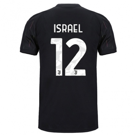Naisten Jalkapallo Franco Israel #12 Musta Vieraspaita 2021/22 Lyhythihainen Paita T-paita