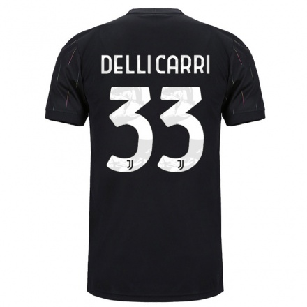 Naisten Jalkapallo Filippo Delli Carri #33 Musta Vieraspaita 2021/22 Lyhythihainen Paita T-paita