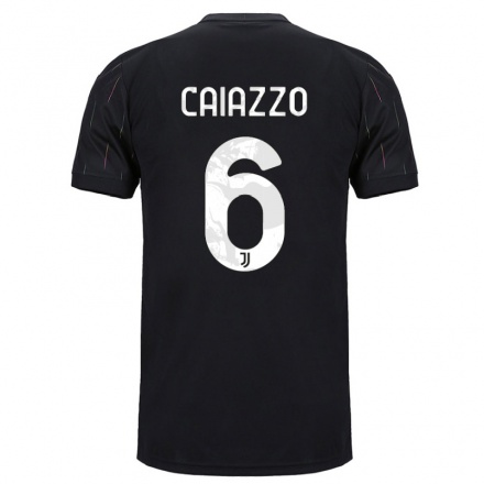 Naisten Jalkapallo Sara Caiazzo #6 Musta Vieraspaita 2021/22 Lyhythihainen Paita T-paita