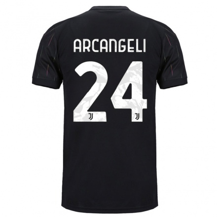 Naisten Jalkapallo Nicole Arcangeli #24 Musta Vieraspaita 2021/22 Lyhythihainen Paita T-paita