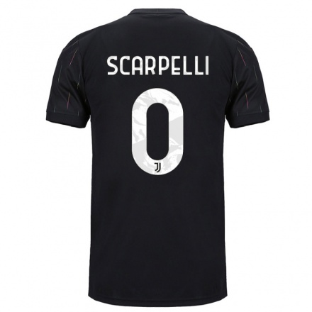 Naisten Jalkapallo Lorenza Scarpelli #0 Musta Vieraspaita 2021/22 Lyhythihainen Paita T-paita